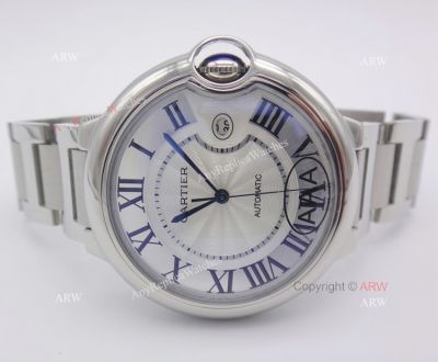 42mm Cartier Ballon Bleu Copy Watch - Silver Steel QUARTZ Movement